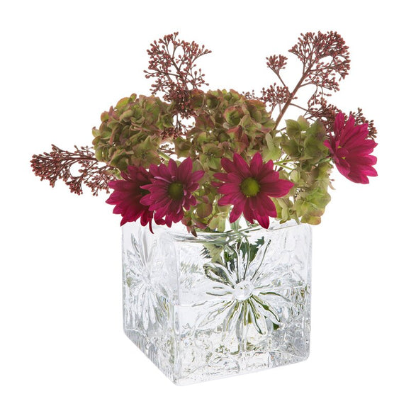 DARTINGTON MARGUERITE CLEAR SQUARE VASE