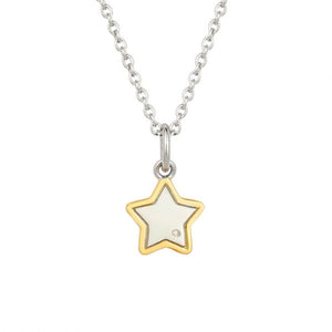 D FOR DIAMOND SILVER & GOLD PLATED DIAMOND STAR NECKLACE