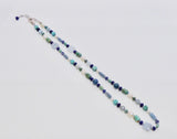 BRAVE SILVER TURQUOISE, LAPIS & PEARL NECKLACE 16"