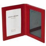 BYRON & BROWN DOUBLE 3.5X2.5 PREMIUM LEATHER TRAVEL FRAME