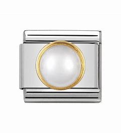 NOMINATION COMPOSABLE GOLD WHITE PEARL LINK