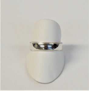 STERLING SILVER 6MM BEADED EDGE WEDDING RING