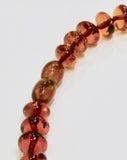 AMBER GRADUATED ROUND BEAD NECKLACE 24"