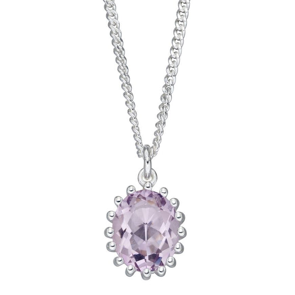 SILVER PINK AMETHYST NECKLACE