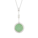 SILVER & AMAZONITE SPINNER MEDALLION NECKLACE