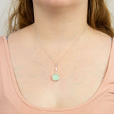 SILVER & AMAZONITE SPINNER MEDALLION NECKLACE