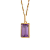 SILVER, GOLD PLATE & AMETHYST NECKLACE
