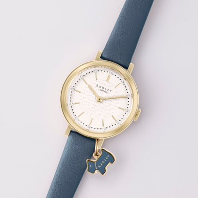 RADLEY LADIES' SELBY STREET GOLD & BLUE STRAP WATCH