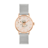 RADLEY LADIES' WOODLAND WANDERER ROSE GOLD PLATED DOG WITH FLOWERS &  MESH BRACELET