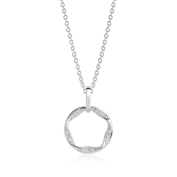 SIF JAKOBS CETARA PICCOLO SILVER & CUBIC ZIRCONIA NECKLACE
