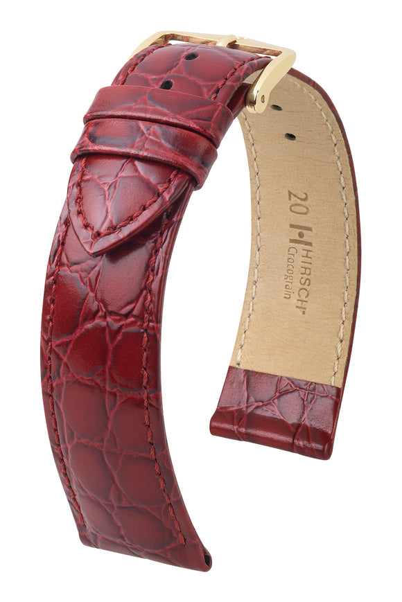 HIRSCH LEATHER CROCOGRAIN STRAP MEDIUM