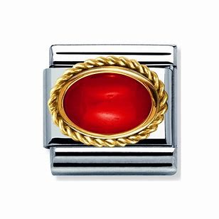 NOMINATION COMPOSABLE GOLD RED CORAL LINK