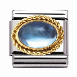 NOMINATION COMPOSABLE GOLD BLUE TOPAZ LINK