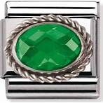 NOMINATION COMPOSABLE SILVER GREEN CZ LINK