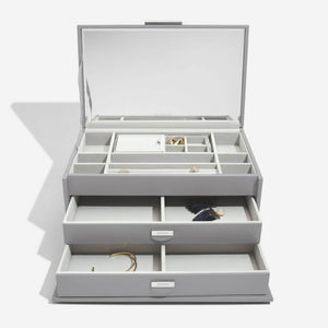 DULWICH NOTTING HILL GREY LARGE JEWELLERY BOX & TRAVEL TRAY