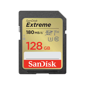 SANDISK EXTREME 128GB SDXC MEMORY CARD UP TO 180MB/S