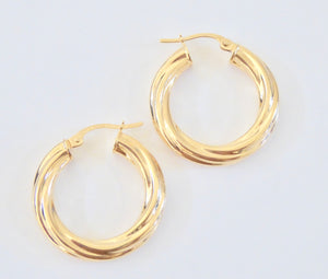 9CT GOLD ROPE TWIST CREOLE EARRINGS