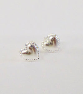 STERLING SILVER  HEART STUD EARRINGS