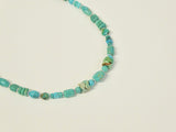 BRAVE MARY SALAZAR SILVER TURQUOISE BEAD NECKLACE 16"