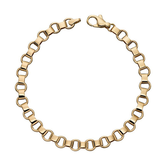 9CT GOLD FLAT CIRCLE LINK BRACELET