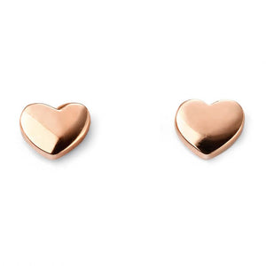 9CT ROSE GOLD PLAIN HEART STUD EARRINGS