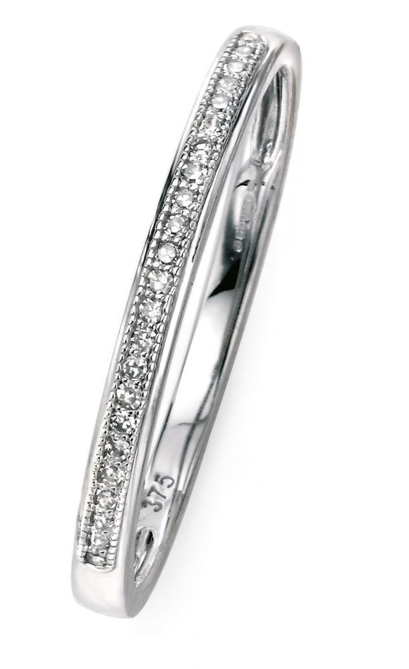 9CT WHITE GOLD & CHANNEL SET DIAMOND ETERNITY  RING