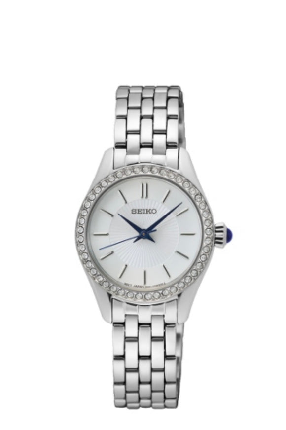 SEIKO LADIES' SILVER WHITE DIAL BRACELET WATCH