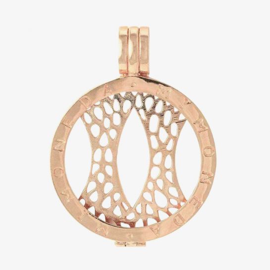 MI MONEDA MEDIUM SILVER & ROSE GOLD PLATED PENDANT HOLDER