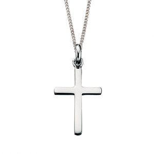 SILVER SOLID CROSS NECKLACE