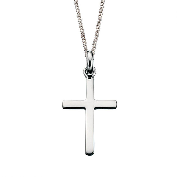 SILVER SOLID CROSS NECKLACE