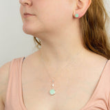 SILVER & AMAZONITE SPINNER MEDALLION NECKLACE