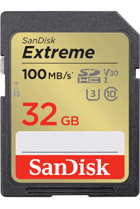 SANDISK EXTREME 32GB SDHC MEMORY CARD UP TO 100MB/S